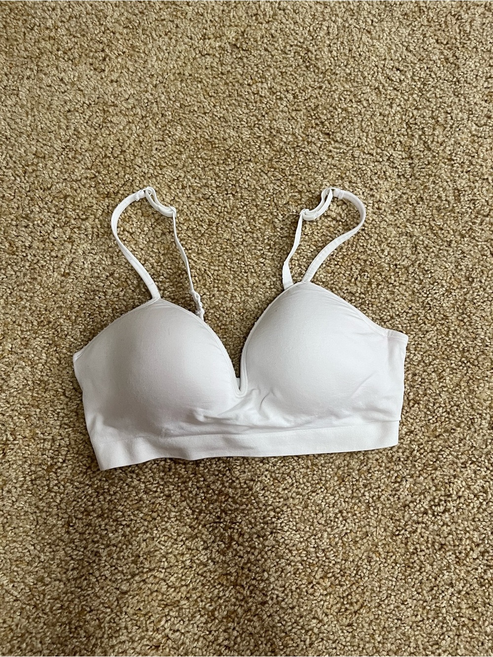 Juniors' SO White Wireless Rib Bra - Medium